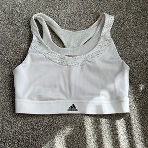 Adidas White Sports Bra